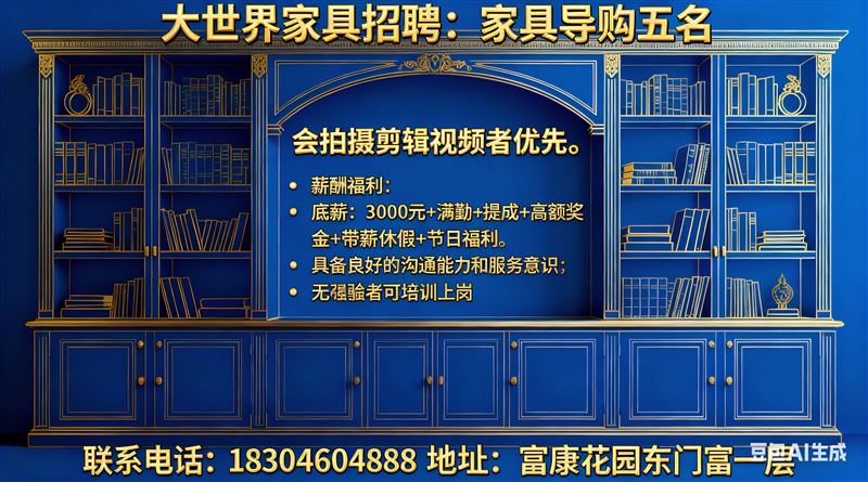 勃利大世界家具招聘